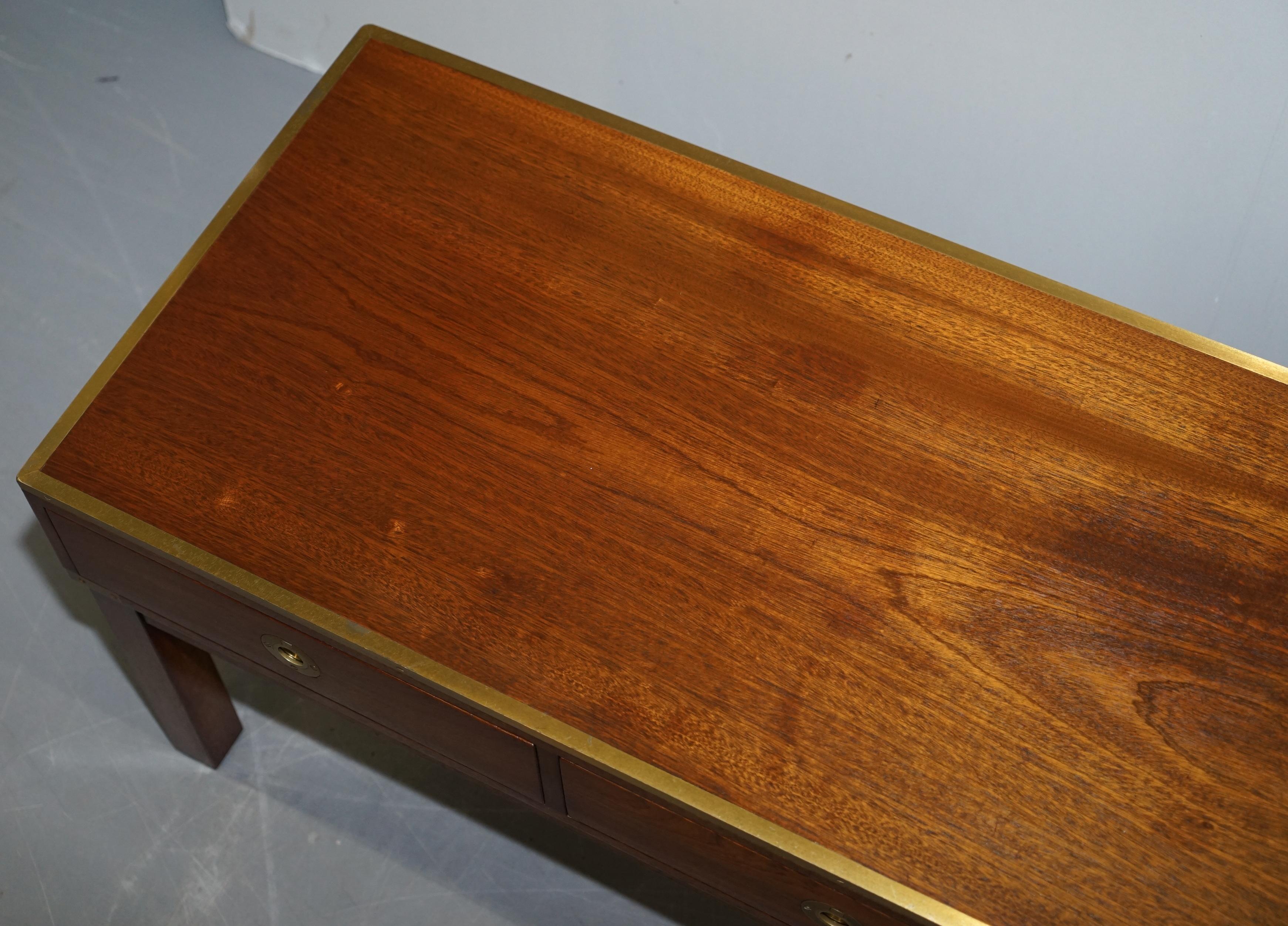 Harrods Kennedy Military Campaign Hardwood Coffee Table Part of Large Suite 2