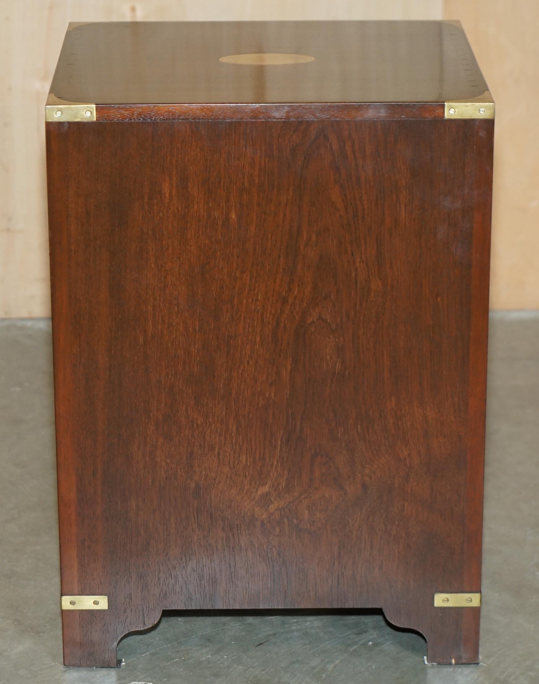 Harrods KENNEDY MILITARY CAMPAIGN SiDE END TABLE DRAWERS INC BUTLERS SLIP TRAY en vente 2
