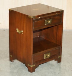HARRODS KENNEDY MILITARY CAMPAIGN SiDE END TABLE DRAWERS INC BUTLERS SLIP TRAY