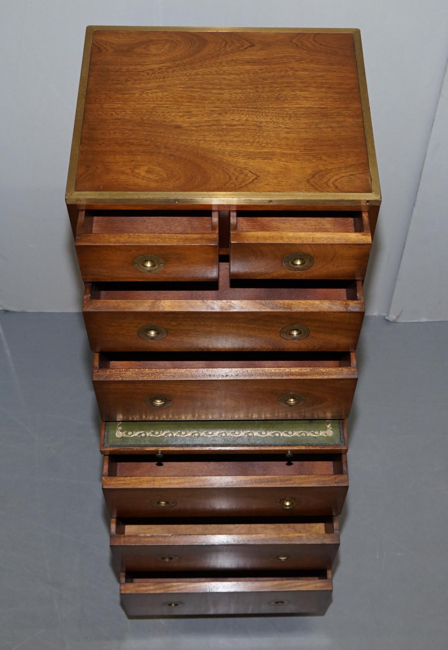 Harrods Kennedy Military Campaign Tallboy Chest of Drawers Part of Large Suite 4
