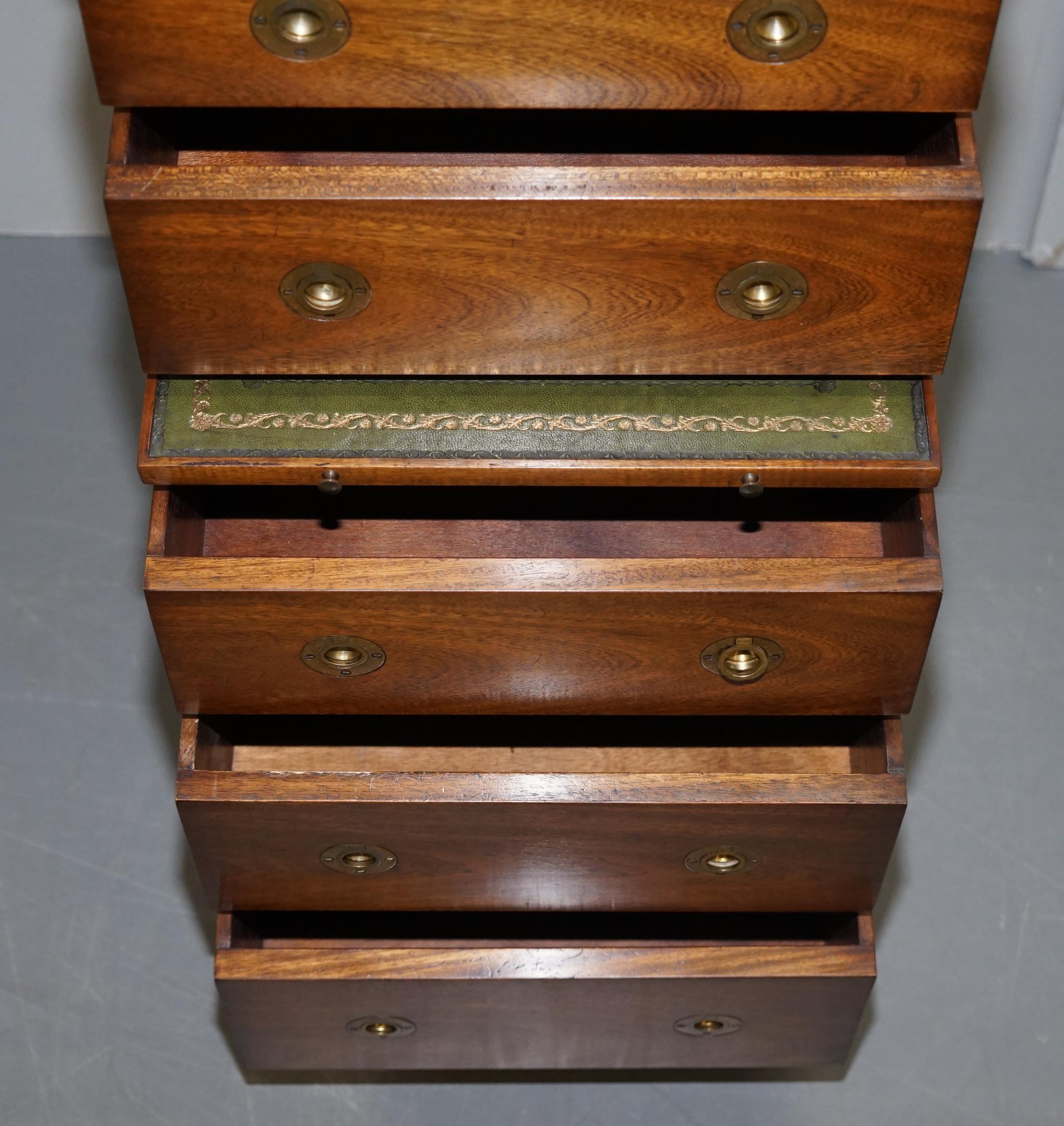 Harrods Kennedy Military Campaign Tallboy Chest of Drawers Part of Large Suite 6