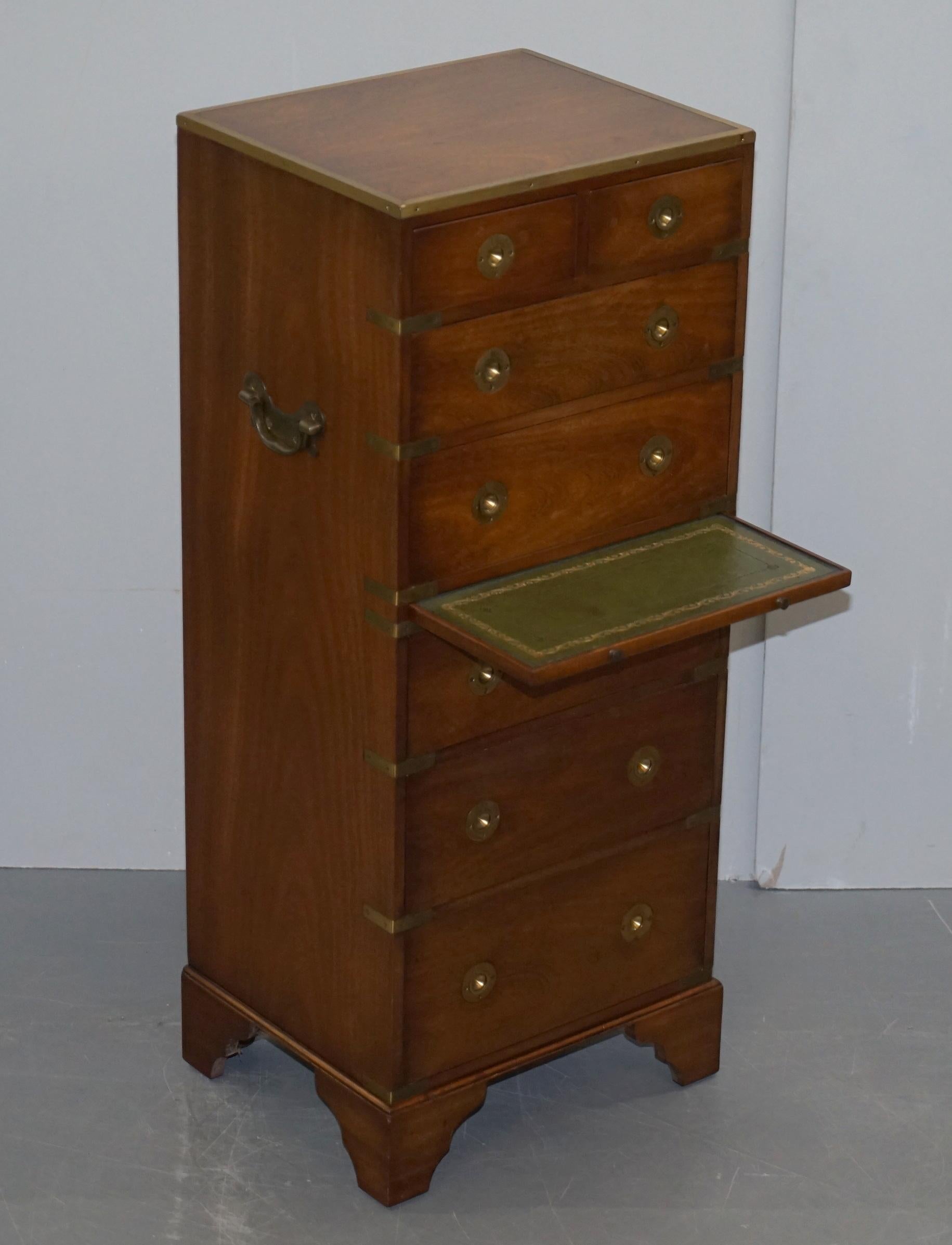 Harrods Kennedy Military Campaign Tallboy Chest of Drawers Part of Large Suite 8