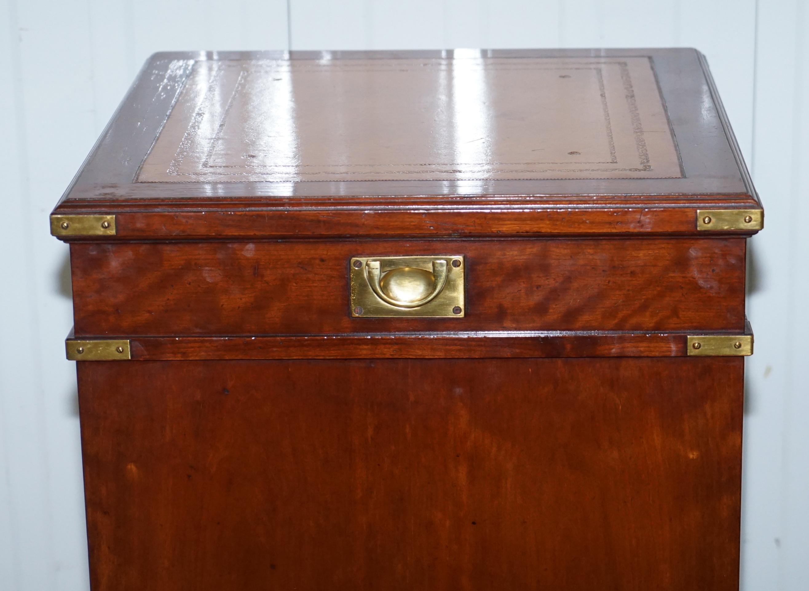 Harrods Kennedy Military Desk Drawers Filing Cabinet Rare Sliding Top 7