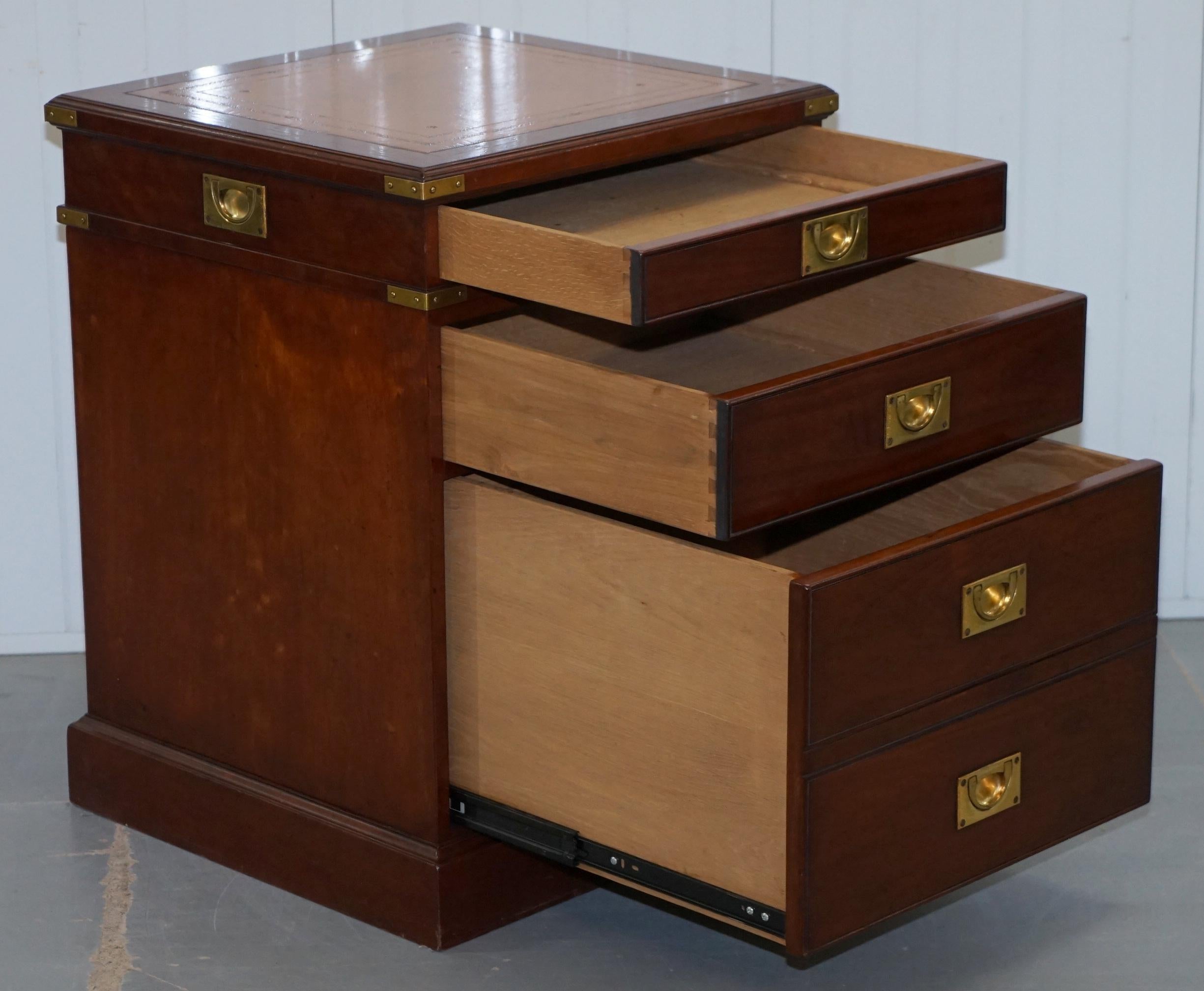 Harrods Kennedy Military Desk Drawers Filing Cabinet Rare Sliding Top 8