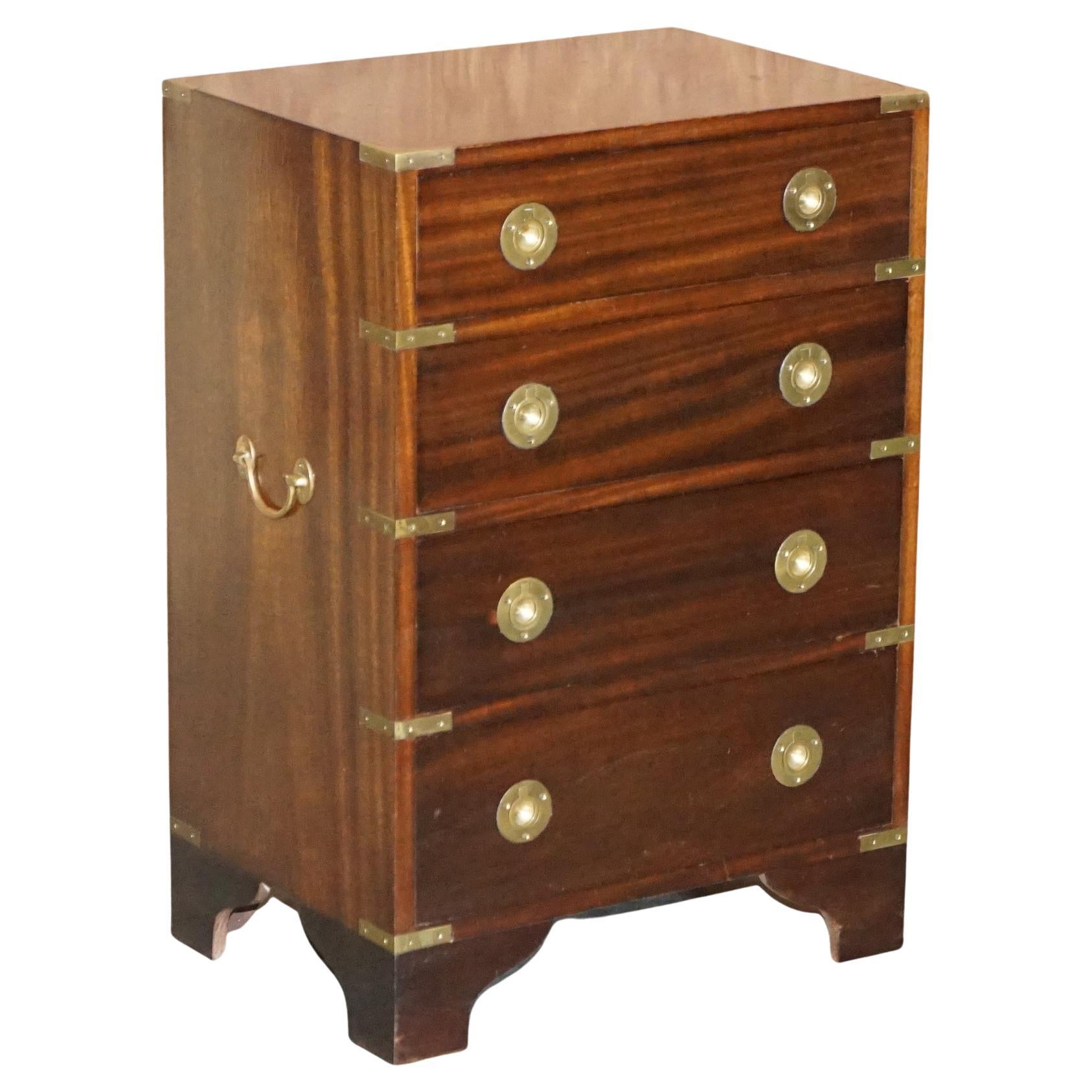 Harrods Kennedy Small Tallboy Size Military Campaign Bachelors Chest of