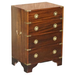 Harrods Kennedy Small Tallboy Size Military Campaign Bachelors Chest of Drawers