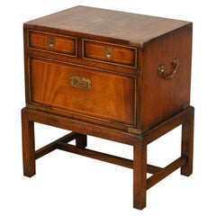 Harrods Kennedy Vintage Military Campaign Lamp End Table Small Cabinet Dovetails
