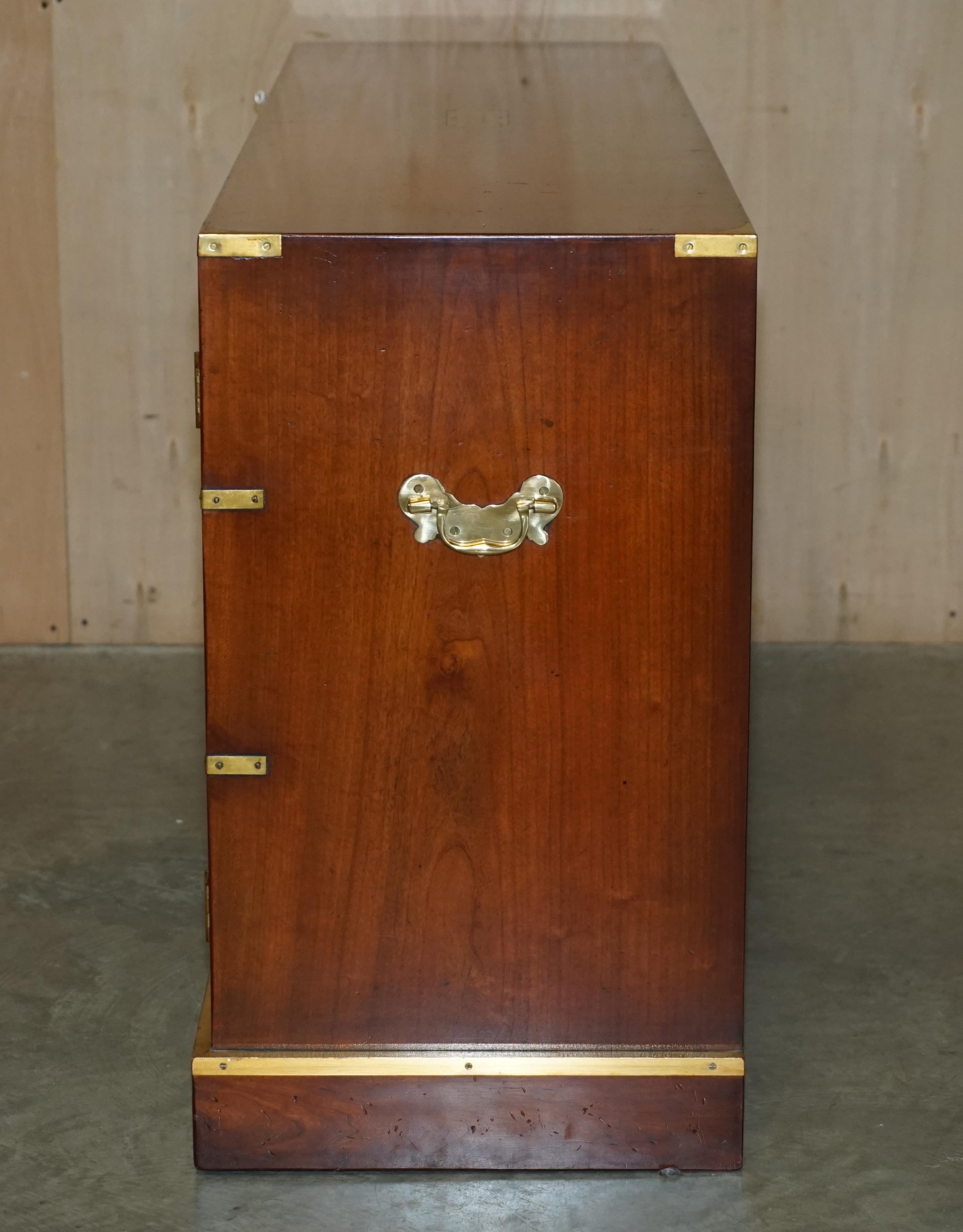 Harrods Kenney Hardwood & Brass Military Campaign Sideboard Chest of Drawers 7