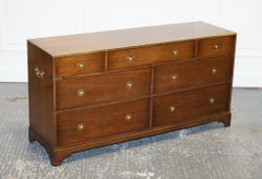 HARRODS LONDON KENNEDY BRASS MILITARY CAMPAIGN SiDEBOARD BANK OF DRAWERS