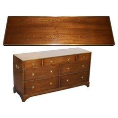 Vintage HARRODS LONDON KENNEDY BRASS MILITARY CAMPAIGN SiDEBOARD BANK OF DRAWERS