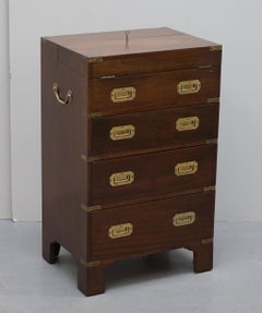 Harrods London Kennedy Chest of Drawers with Green Leather Writing Slope Desk