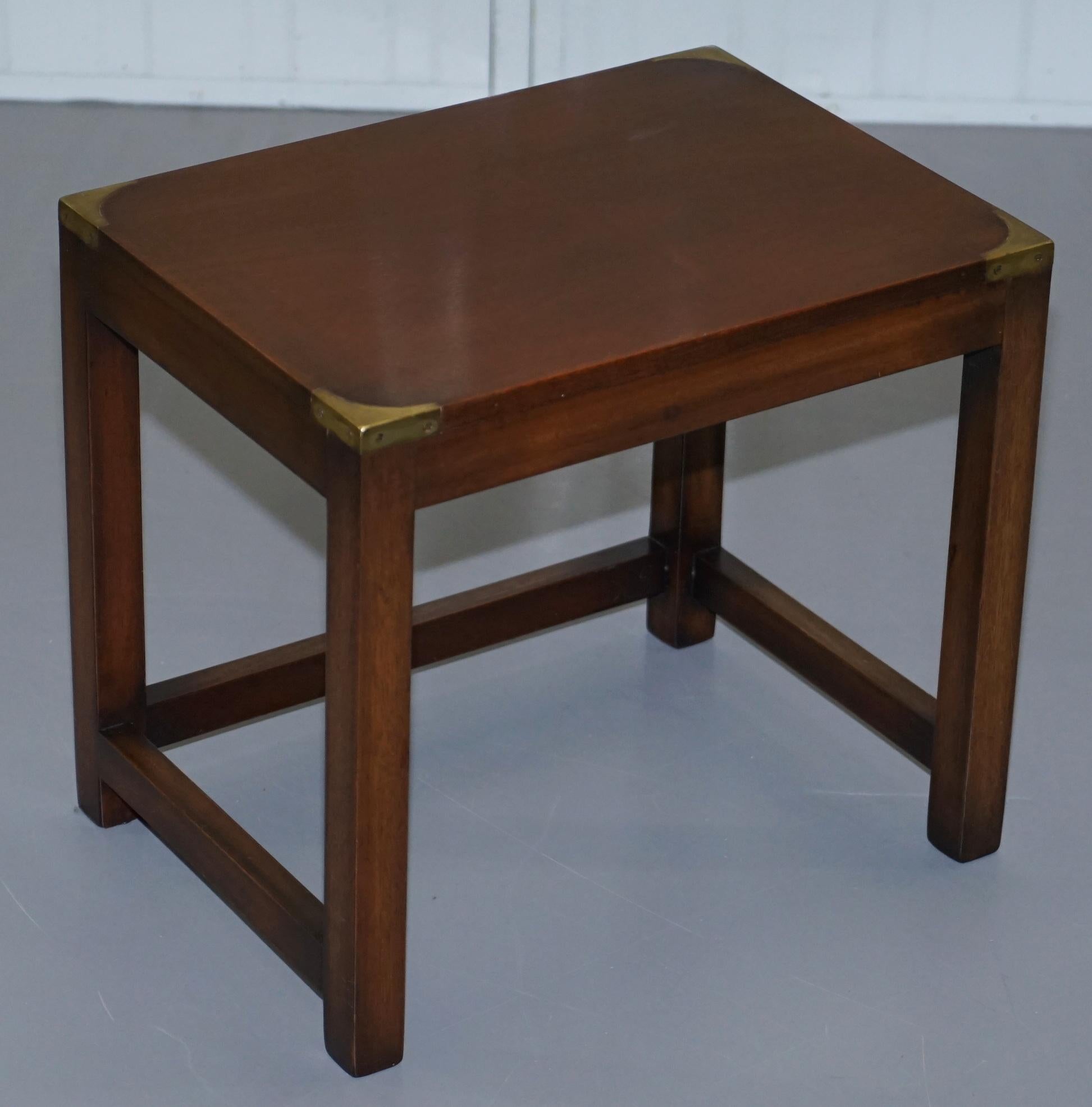 Harrods London Kennedy Furniture Mahogany Nest of Campaign Military ...