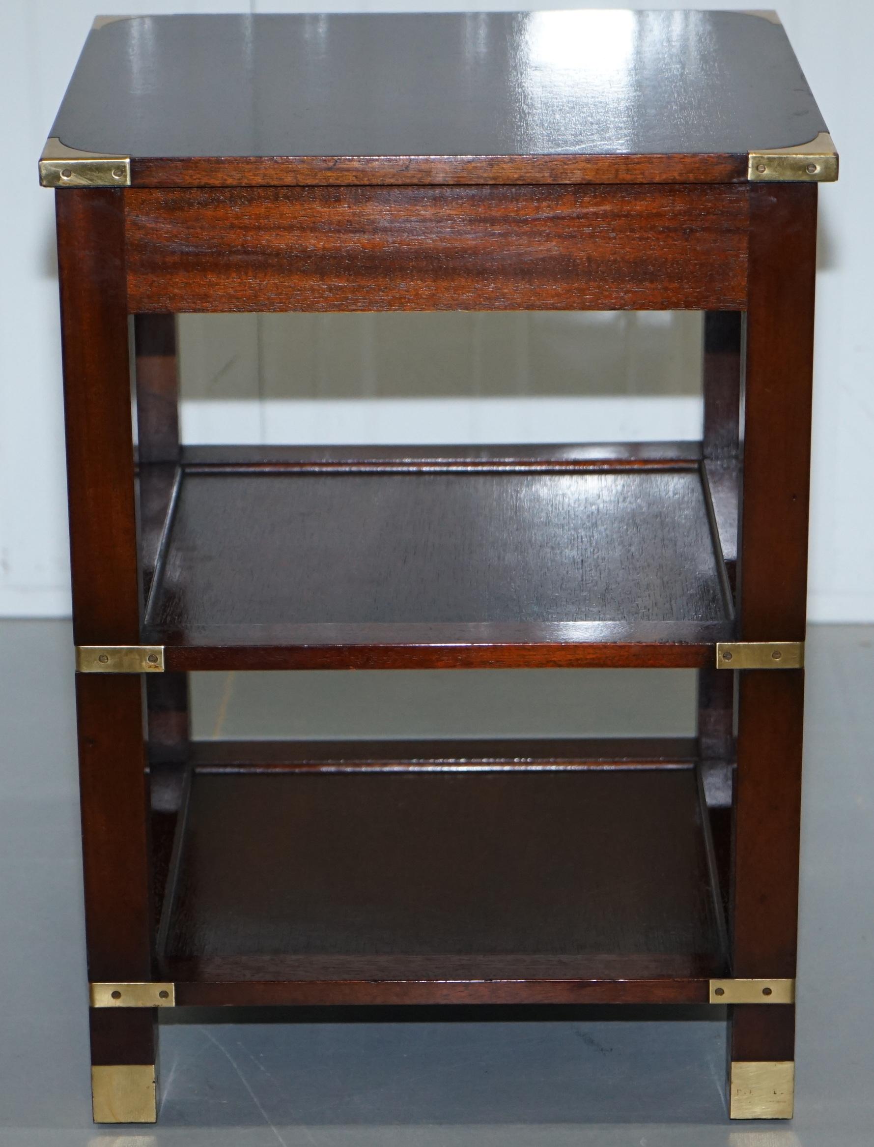 Harrods London Kennedy Furniture Side End Lamp Table with Leather Butlers Tray 4