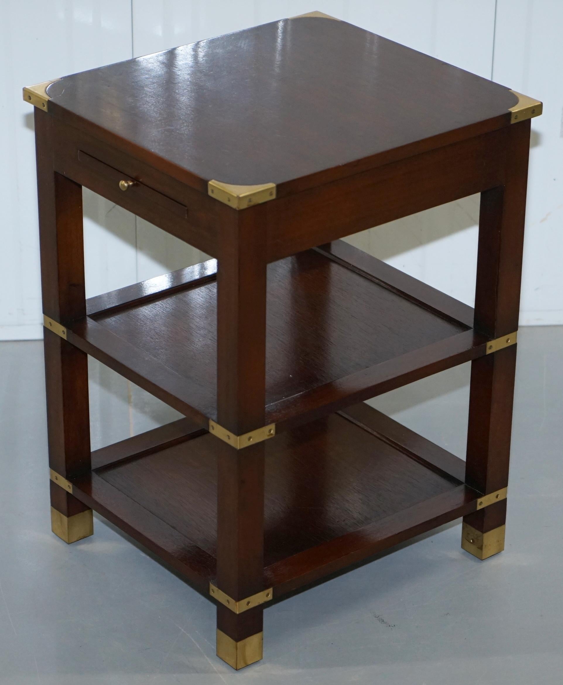 We are delighted to offer for sale this lovely Harrods London Kennedy furniture side lamp table with leather-topped butlers drinks serving tray

Kennedy Furniture is all handmade in Ipswich to order, they are Harrods oldest concession have