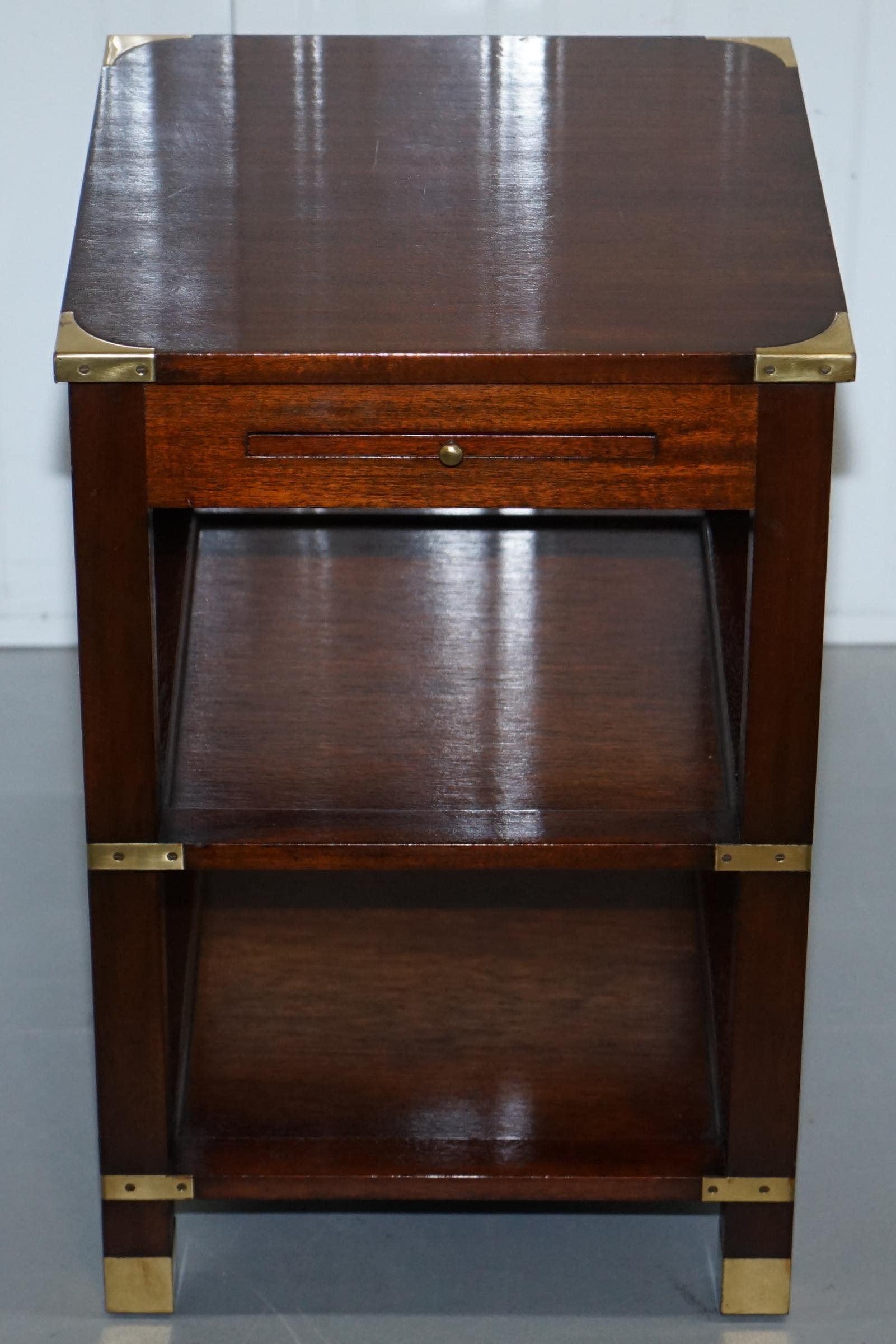 Regency Harrods London Kennedy Furniture Side End Lamp Table with Leather Butlers Tray