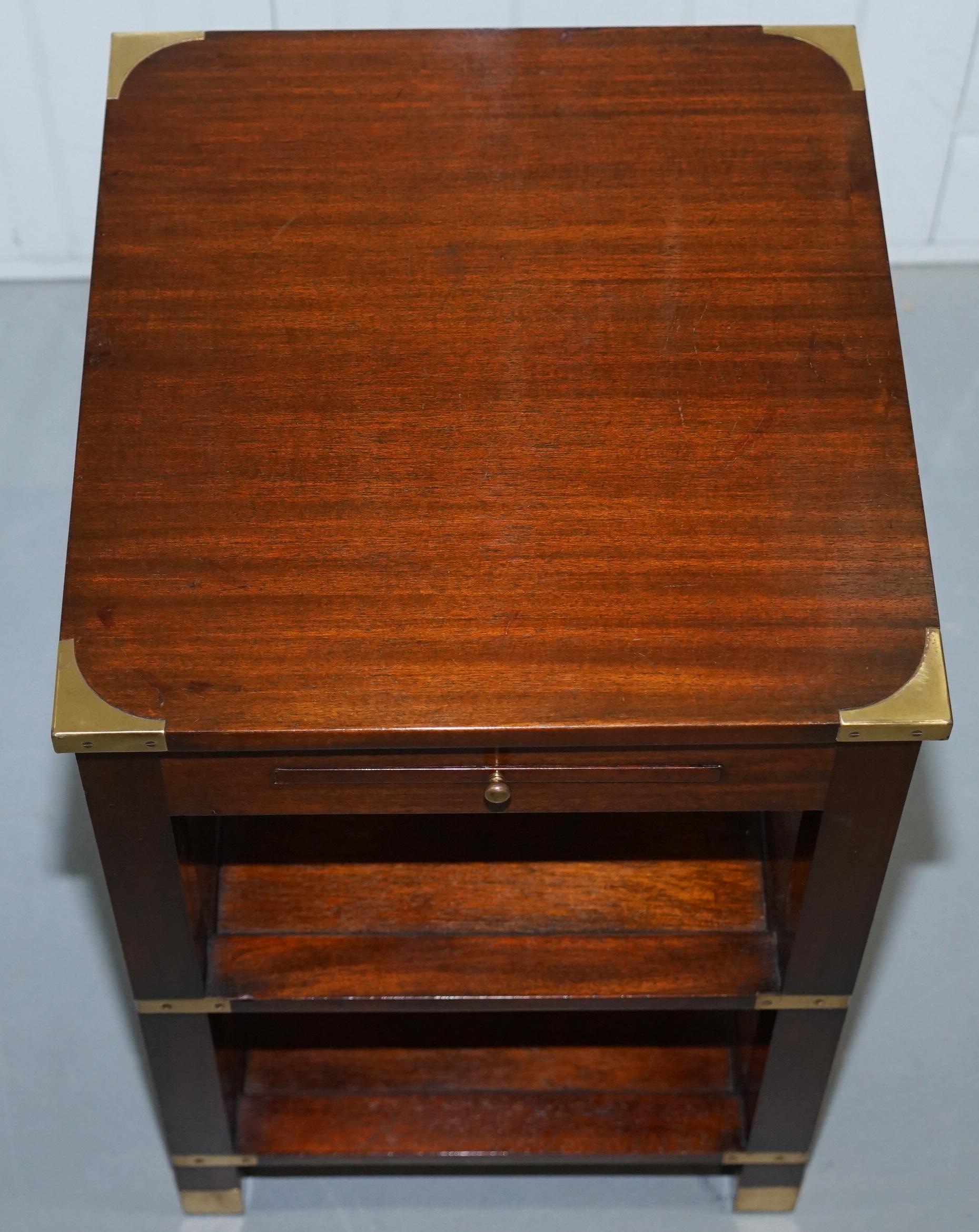 English Harrods London Kennedy Furniture Side End Lamp Table with Leather Butlers Tray