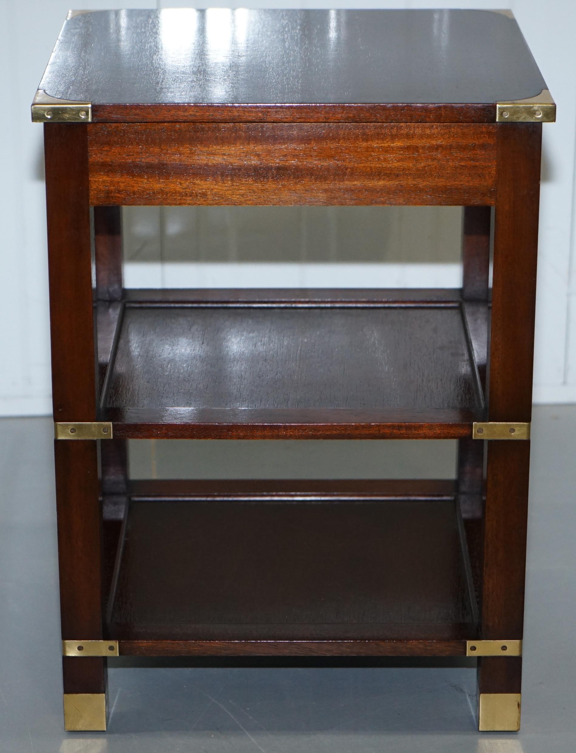 Harrods London Kennedy Furniture Side End Lamp Table with Leather Butlers Tray 1