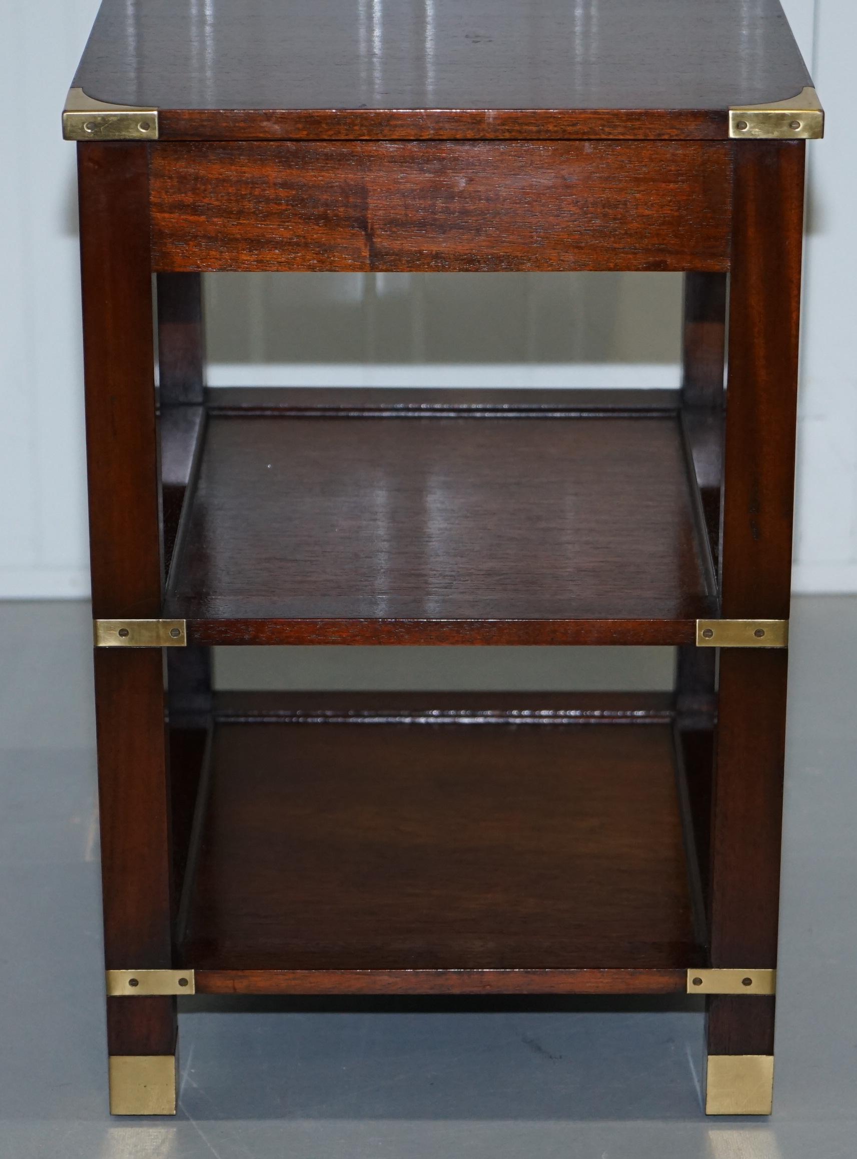 Harrods London Kennedy Furniture Side End Lamp Table with Leather Butlers Tray 2