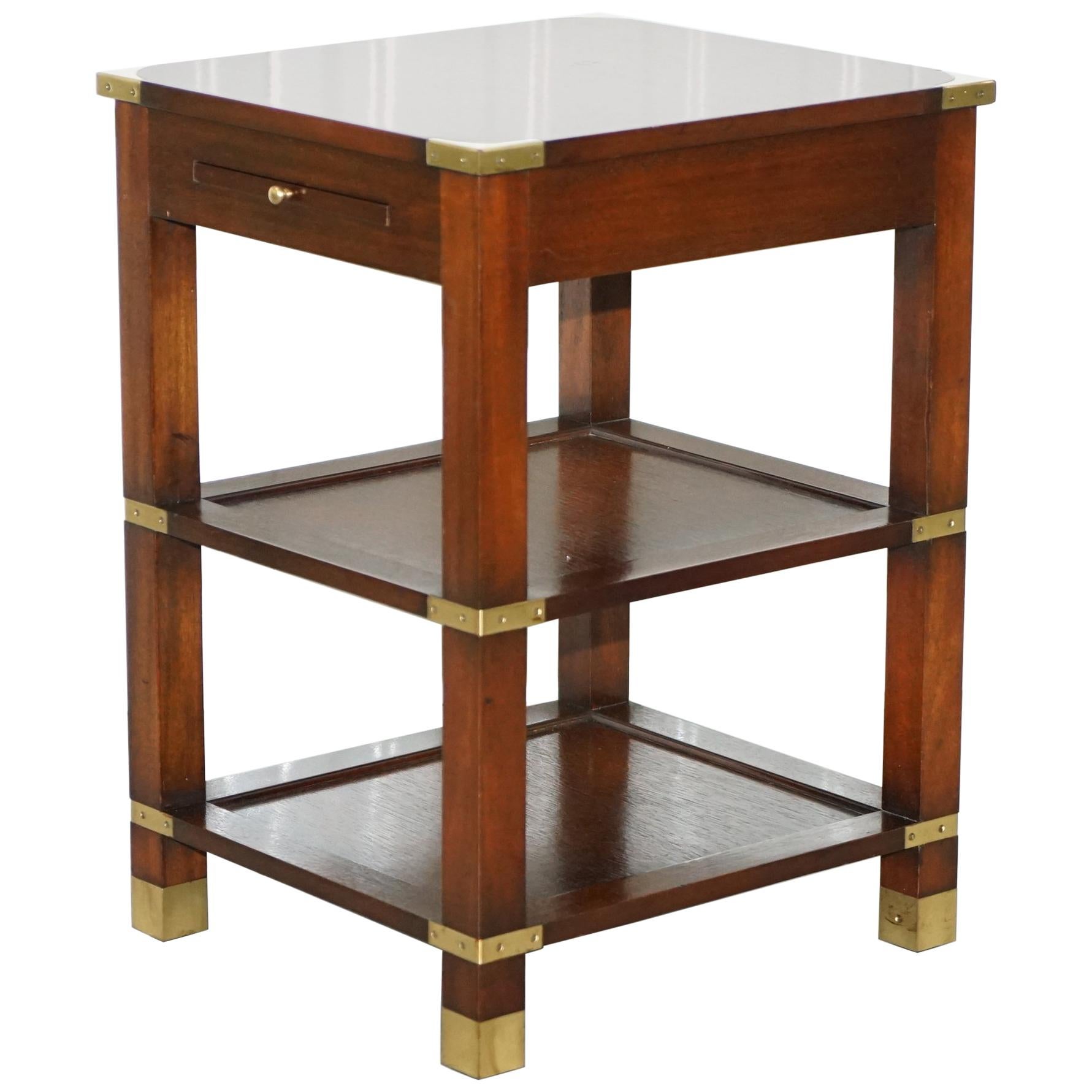 Harrods London Kennedy Furniture Side End Lamp Table with Leather Butlers Tray