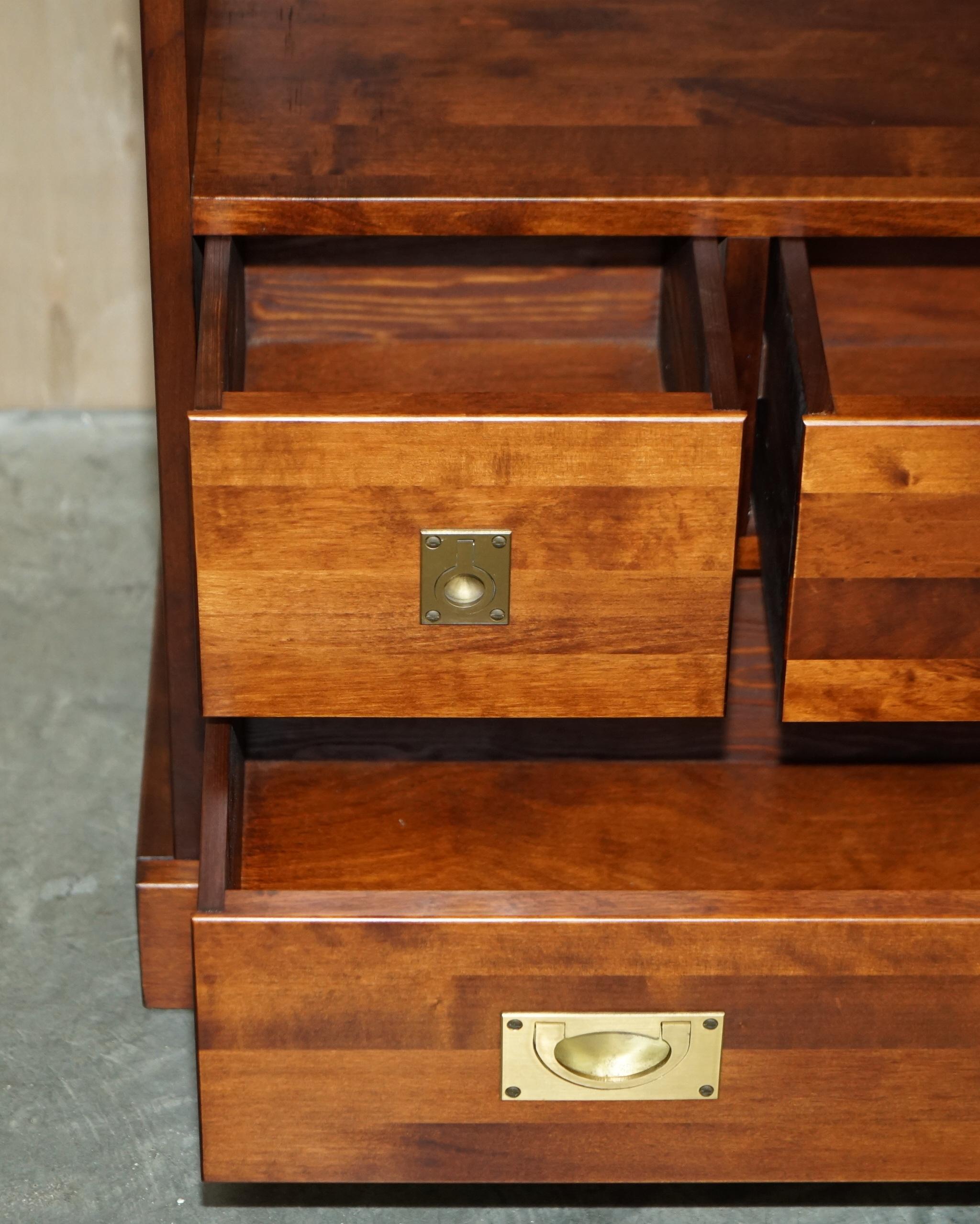 Harrods London Kennedy Military Campaign Bookcase with Drawers to the Base 5