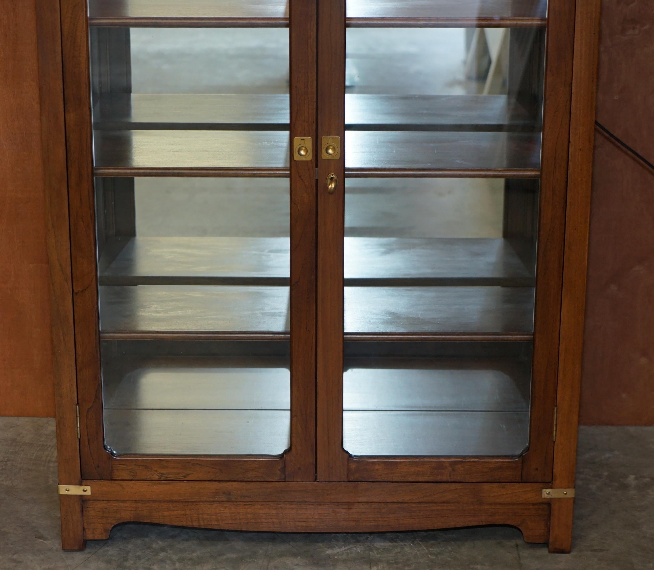 Hand-Crafted Harrods London Kennedy Military Campaign Display Case with Light Mirrored Back