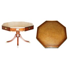 Harrods London Kennedy Military Campaign Four Drawer Centre Library Drum Table
