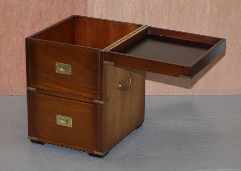 Harrods London Kennedy Military Campaign Mahognay Drinks Side