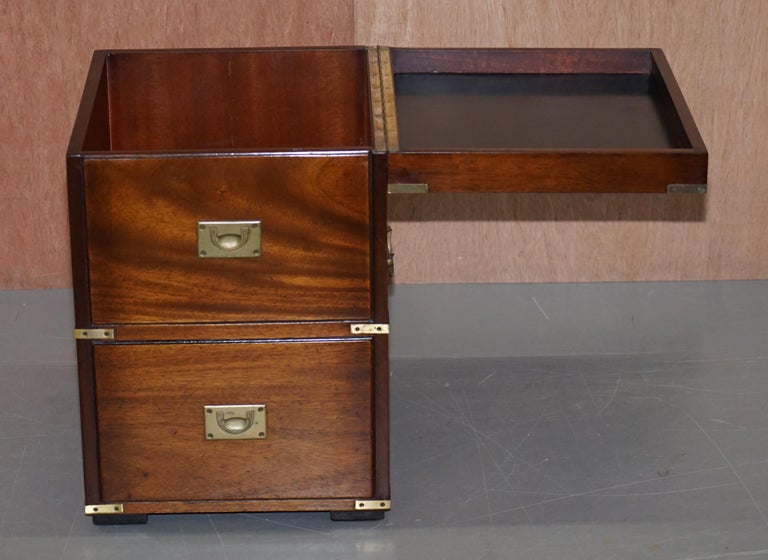 Harrods London Kennedy Military Campaign Mahognay Drinks Side