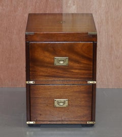 Harrods London Kennedy Military Campaign Mahognay Drinks Cabinet Side End Table