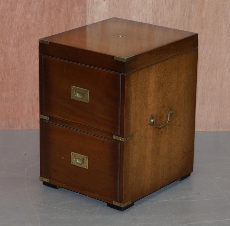 Harrods London Kennedy Military Campaign Mahognay Drinks Side