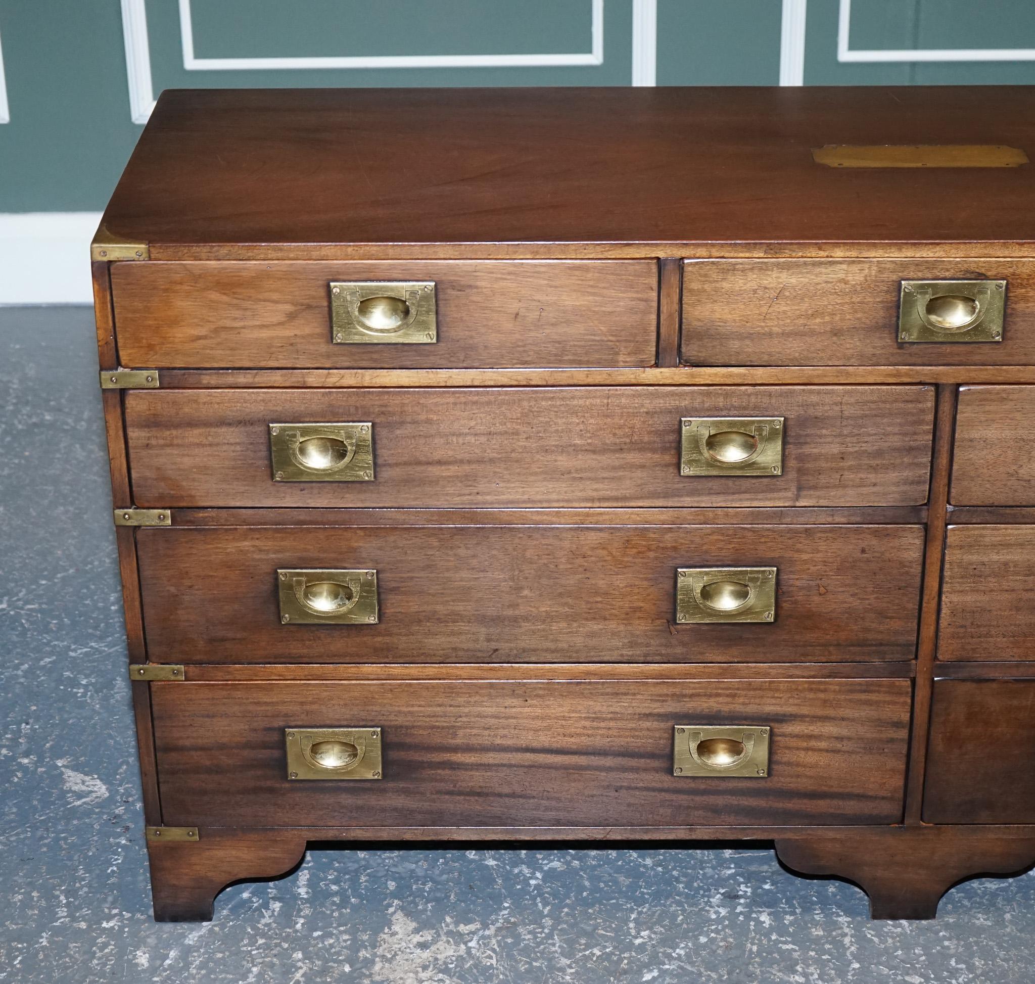 20th Century Harrods London Kennedy Military Campaign Sideboard Chest of Drawers