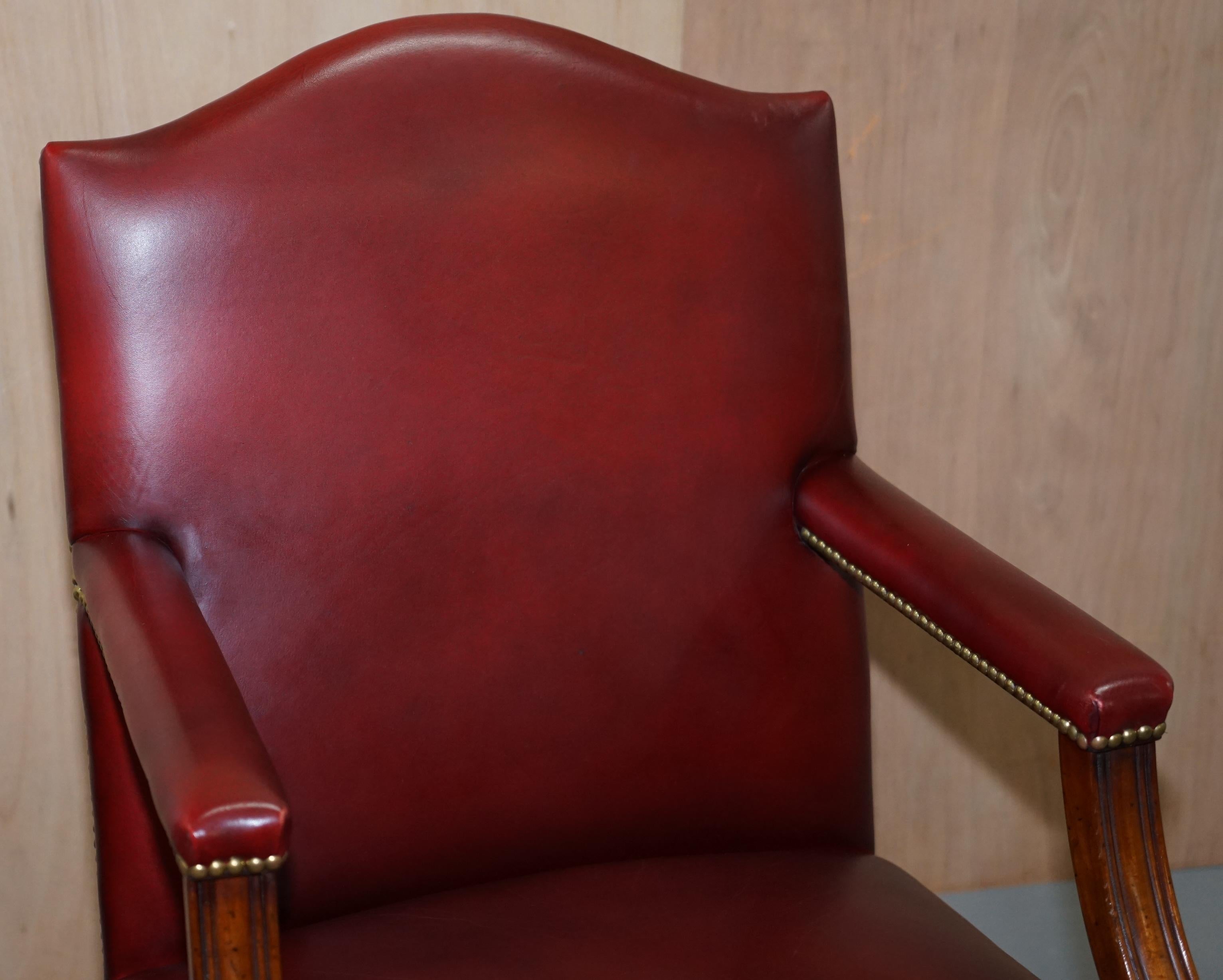 Modern Harrods London Kennedy Oxblood Leather Captains Directors Chair