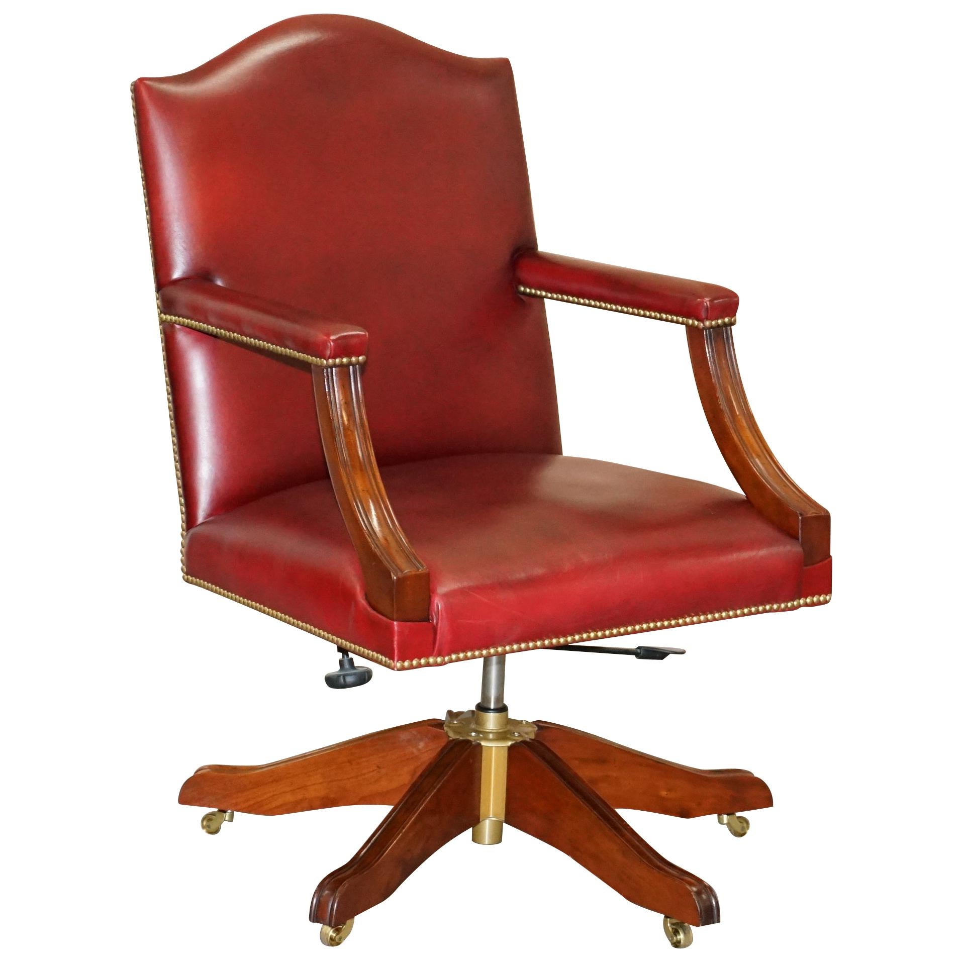 Harrods London Kennedy Oxblood Leather Captains Directors Chair