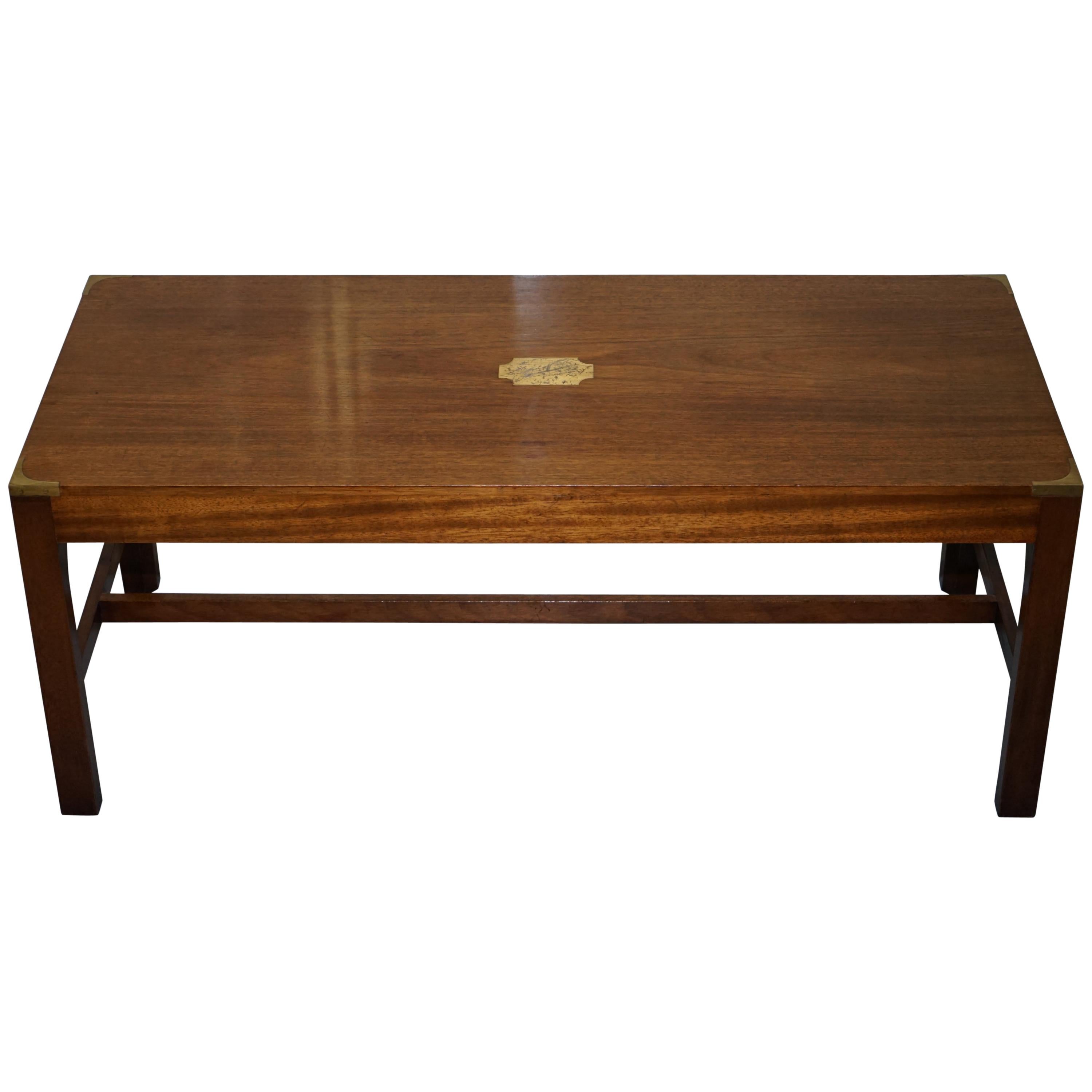 Harrods London Mahogany Kennedy Furniture Military Campaign Coffee Table