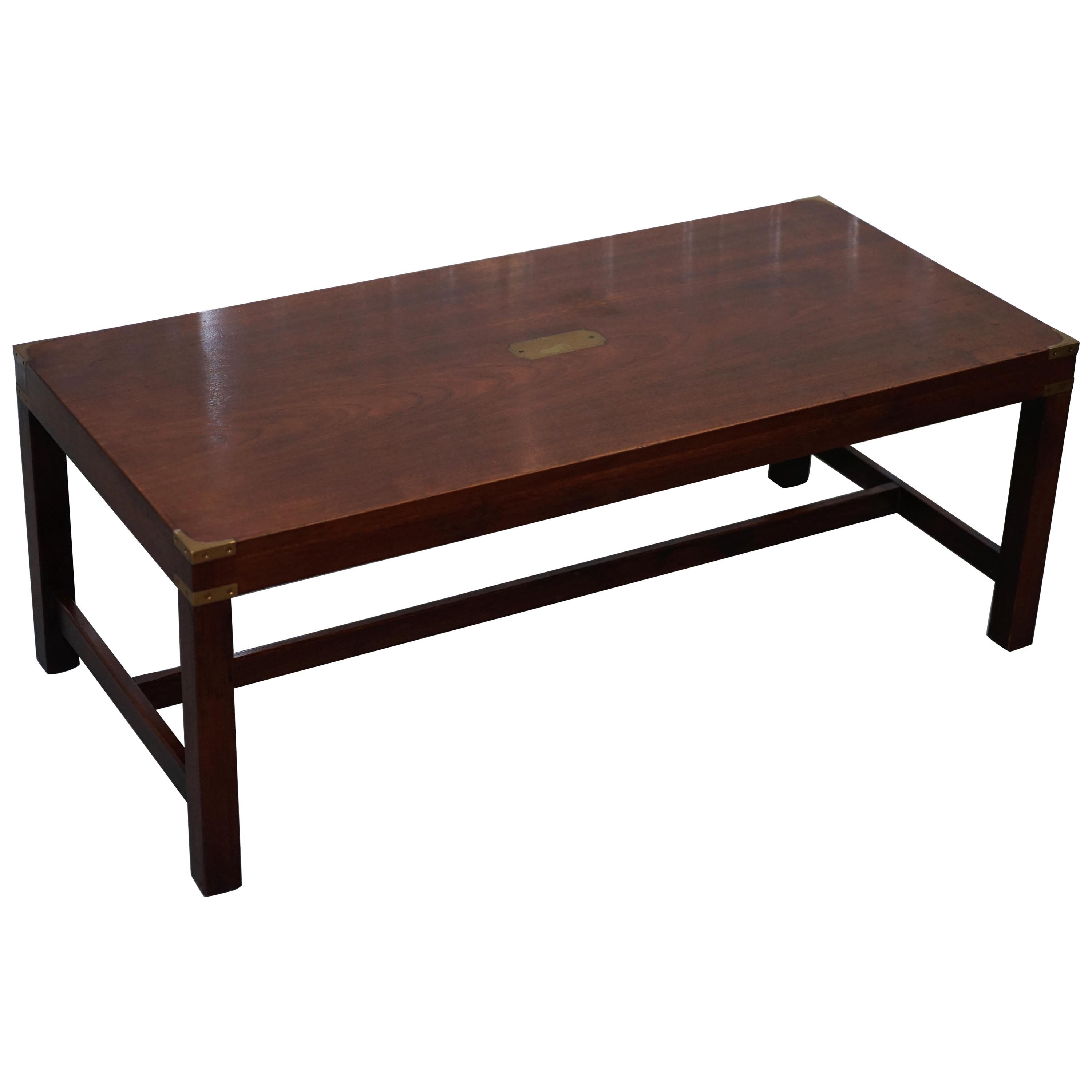 Harrods London Mahogany Kennedy Furniture Military Campaign Coffee Table
