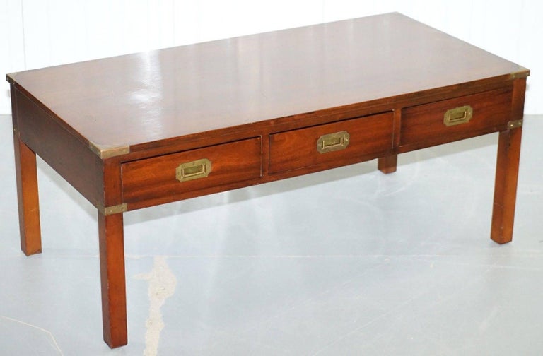 Harrods London Mahogany Three-Drawer Military Campaign ...