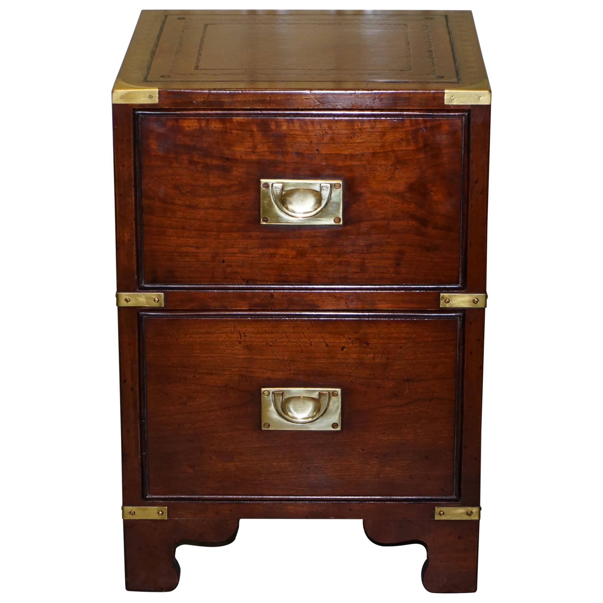 Harrods London Reh Kennedy Military Campaign Bedside Table Size Chest of Drawers