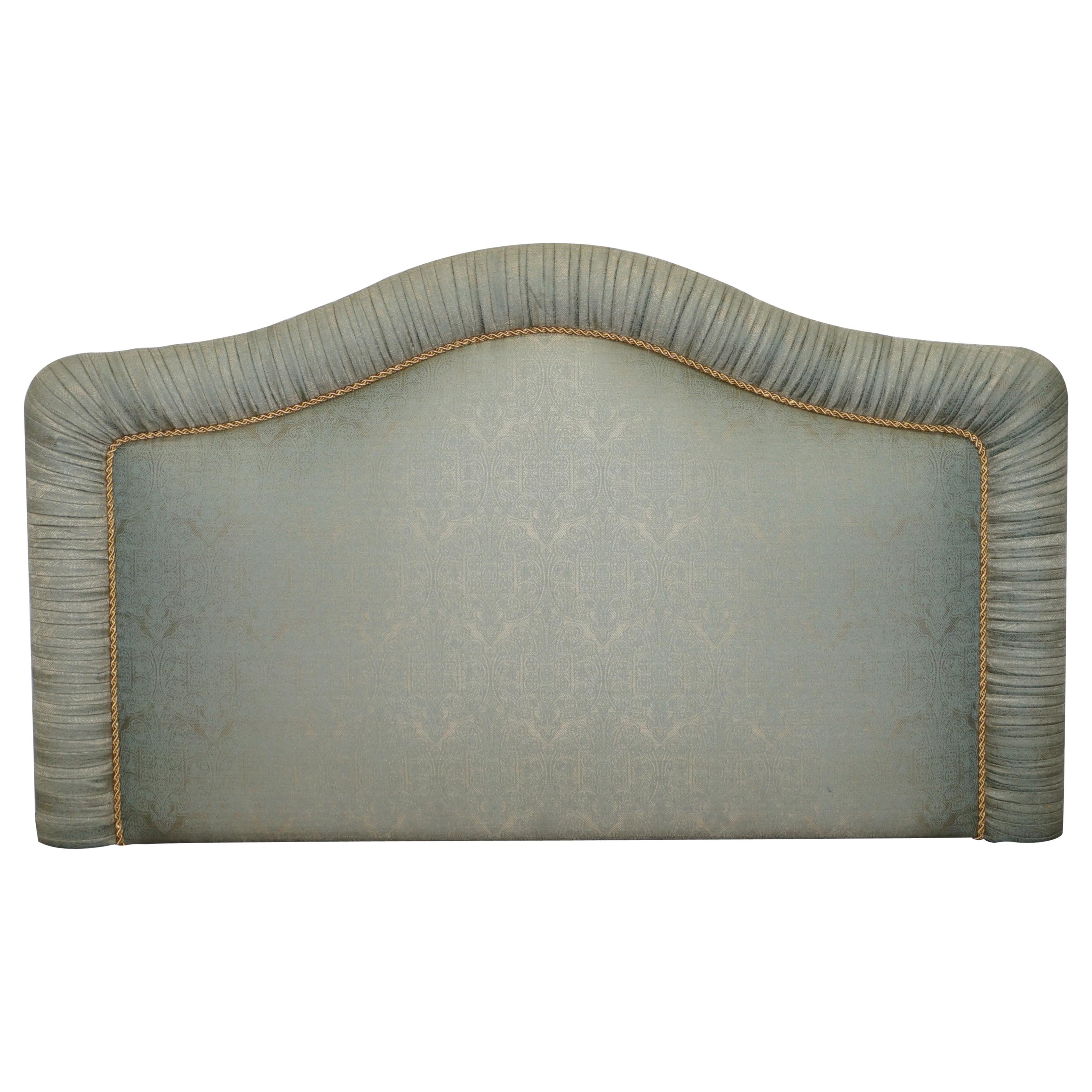 Harrods London Silk Upholstered Padded King Size Headboard Paisley Upholstery