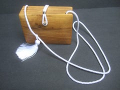 Harrods London Unique Wood Italian Shoulder Bag c 1980