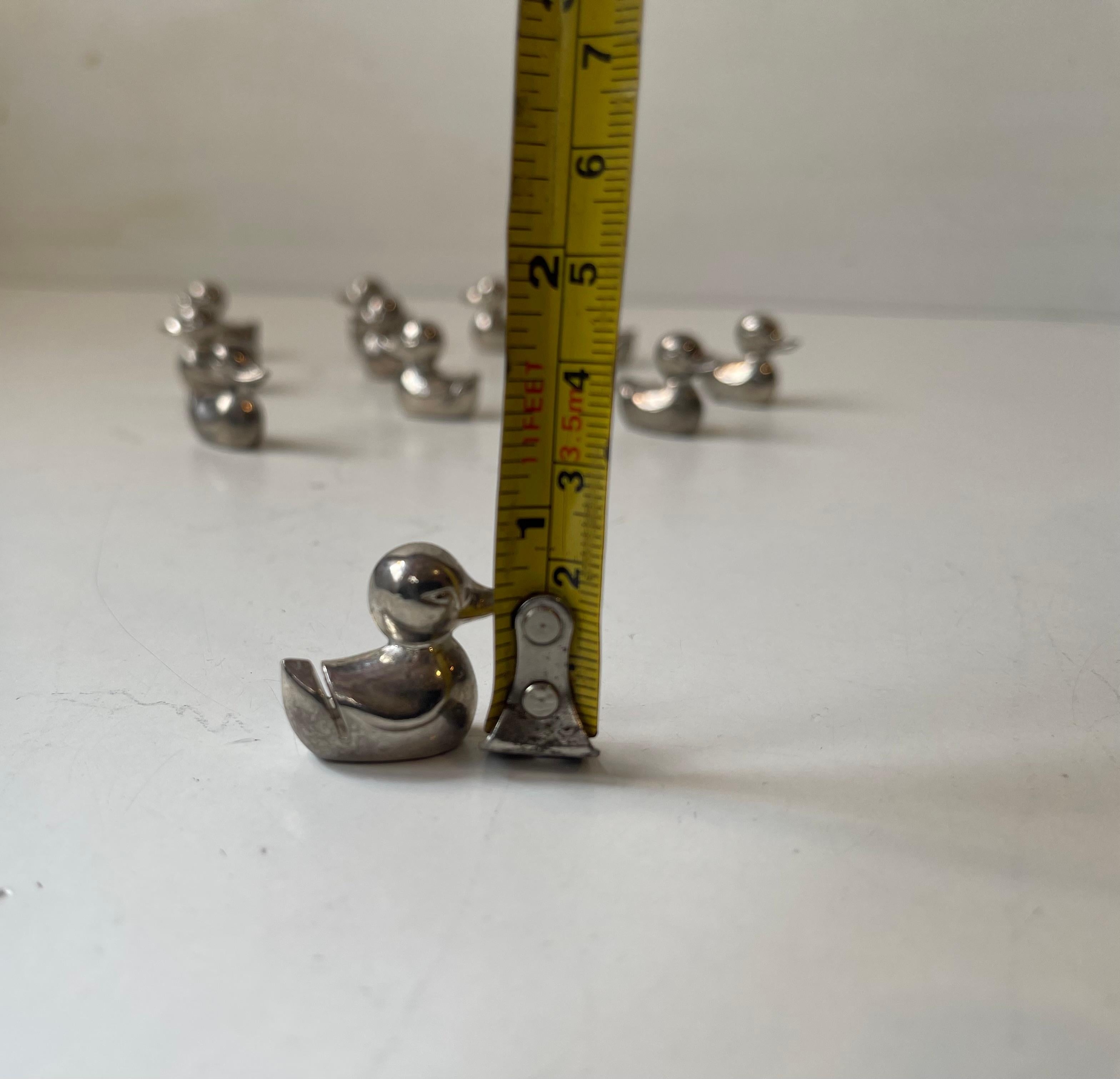 Metal Harrods London - Vintage Silver Plated Duck Name Card Holders For Sale