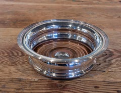 Harrods Silver Plated Metal Base with Wooden Base for Wine Bottle Stand