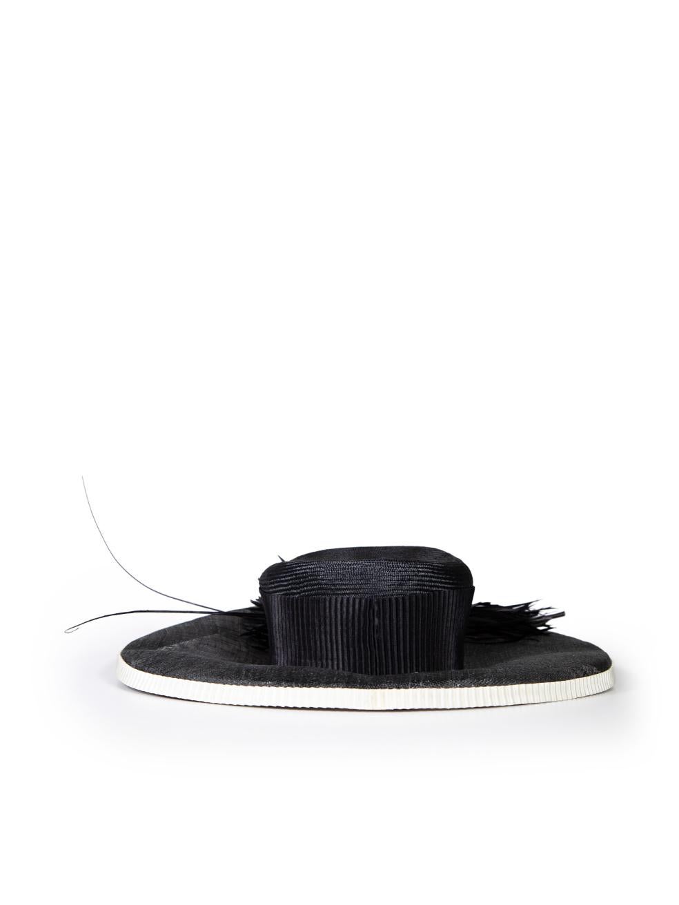 Harrods Vintage Schwarzer Hut mit Federdetails im Zustand „Gut“ im Angebot in London, GB
