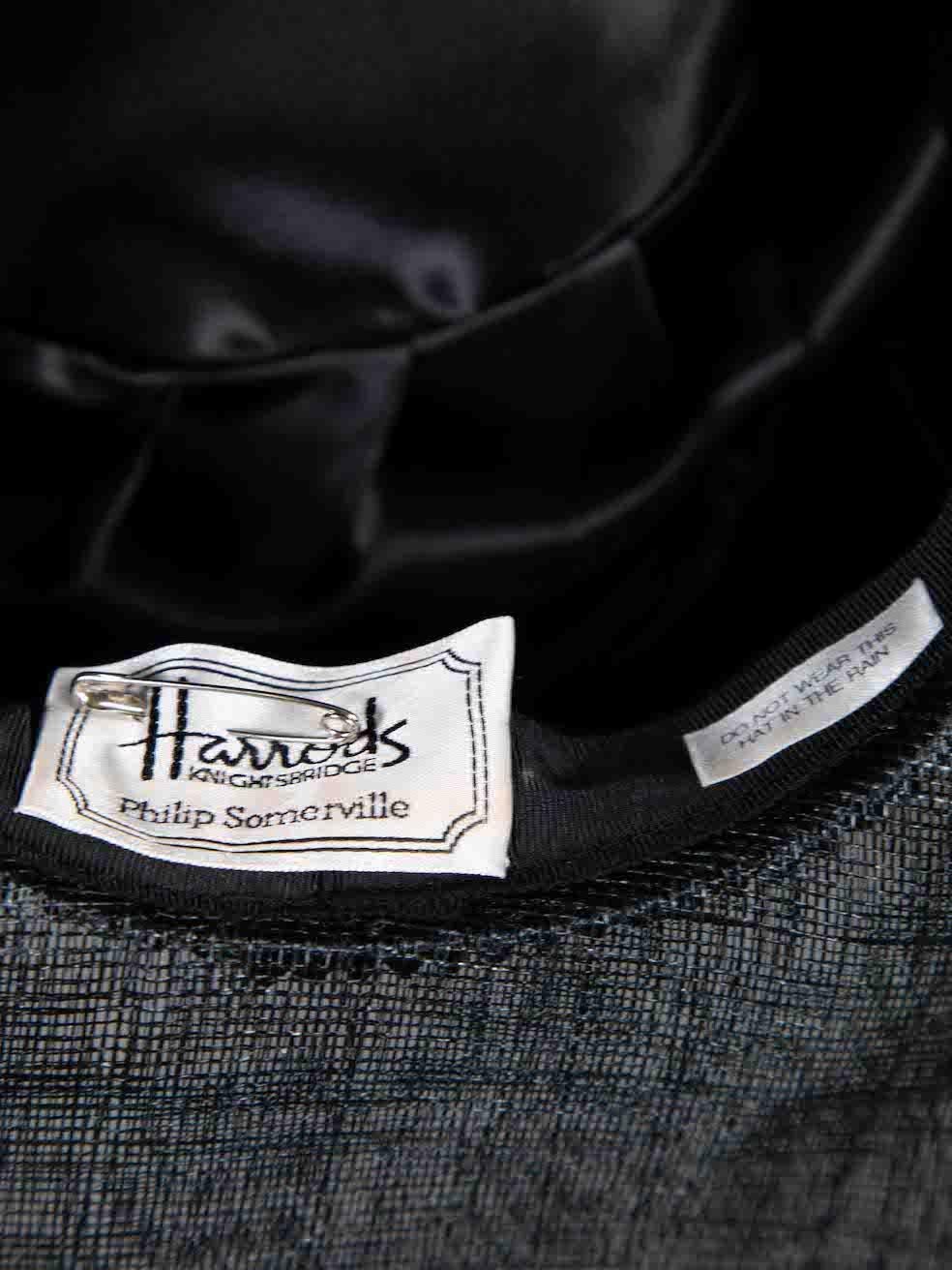 Harrods Vintage Black Feather Detail Hat For Sale 2