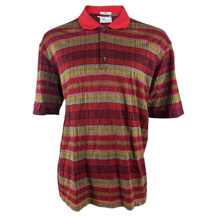 Harrods Vintage Mens Double Mercerised Cotton Short Sleeve Polo Shirt, 1980s For Sale