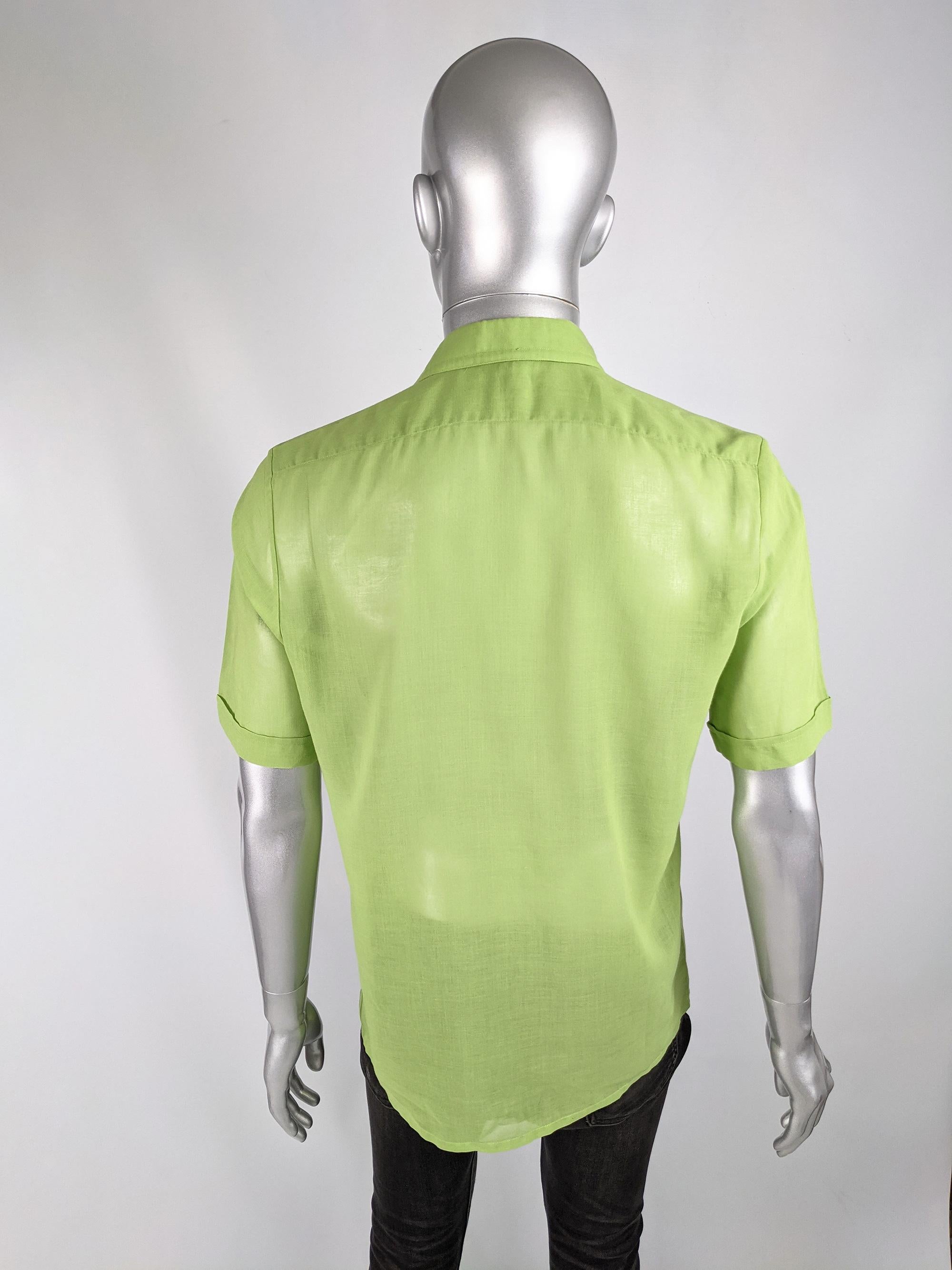 Men's Vintage Green Check 1950/60s Shirt M