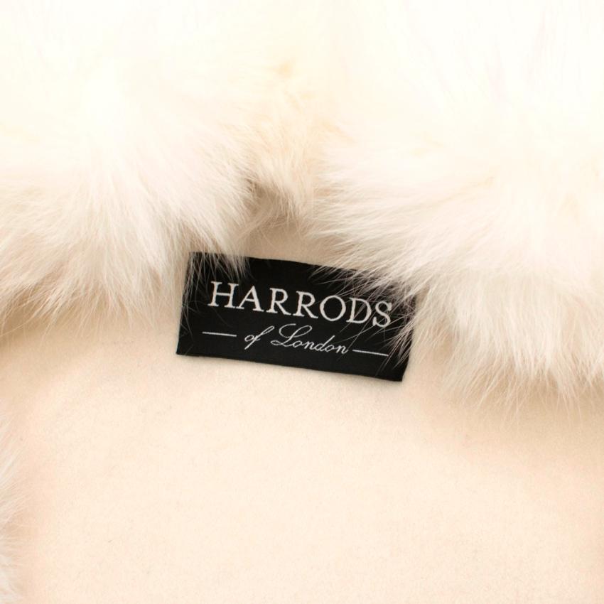 Women's Harrods White Cashmerere Fox Fur Trim Cape