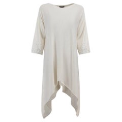 Harrods Women's Cream Knit Jumper with Embellished Sleeves