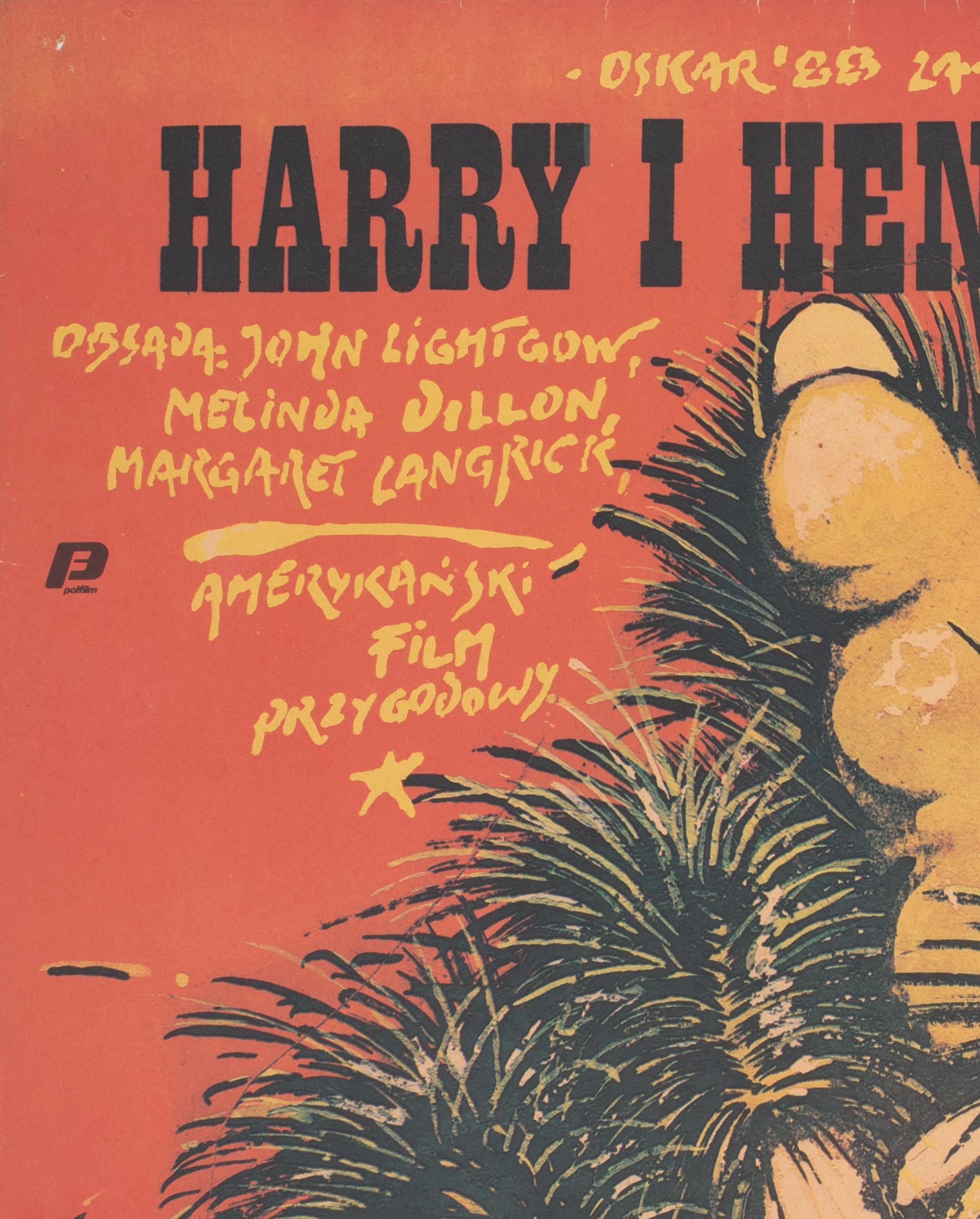 Harry and the Hendersons 1988 Polish A1 Film Movie Poster, Jakub Erol In Good Condition In Bath, Somerset