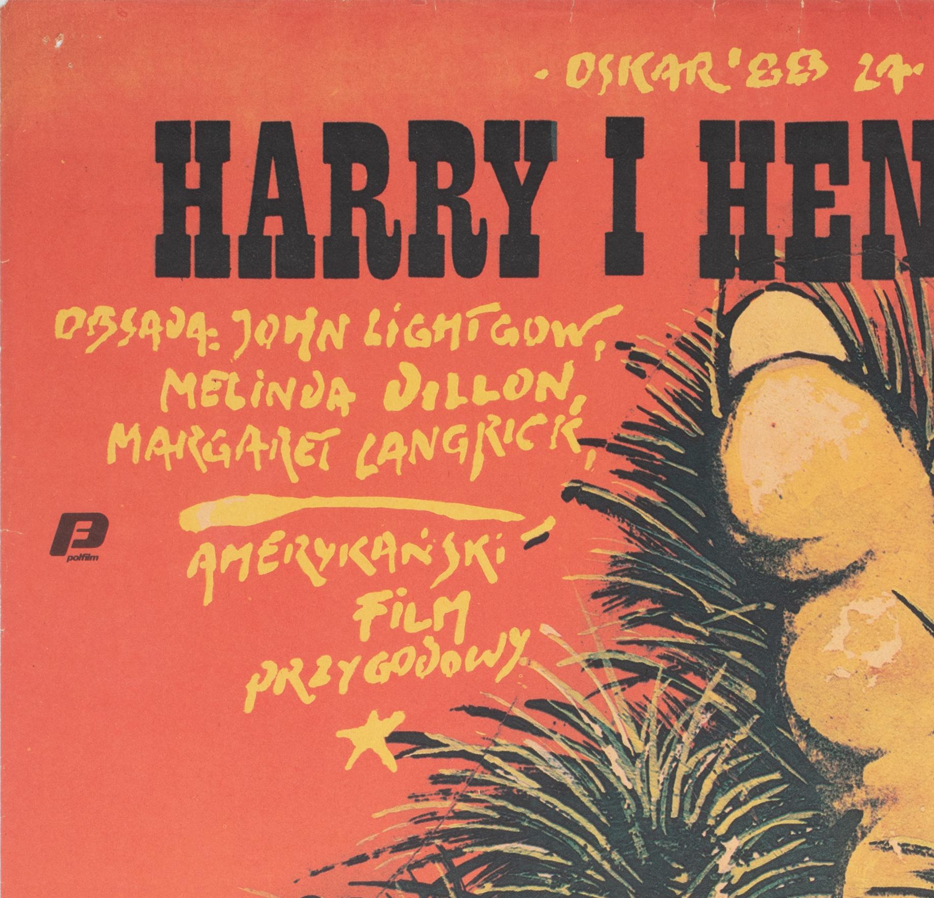 Harry y los Henderson 1988 Cartel de cine polaco B1, Jakub Erol Polaco en venta