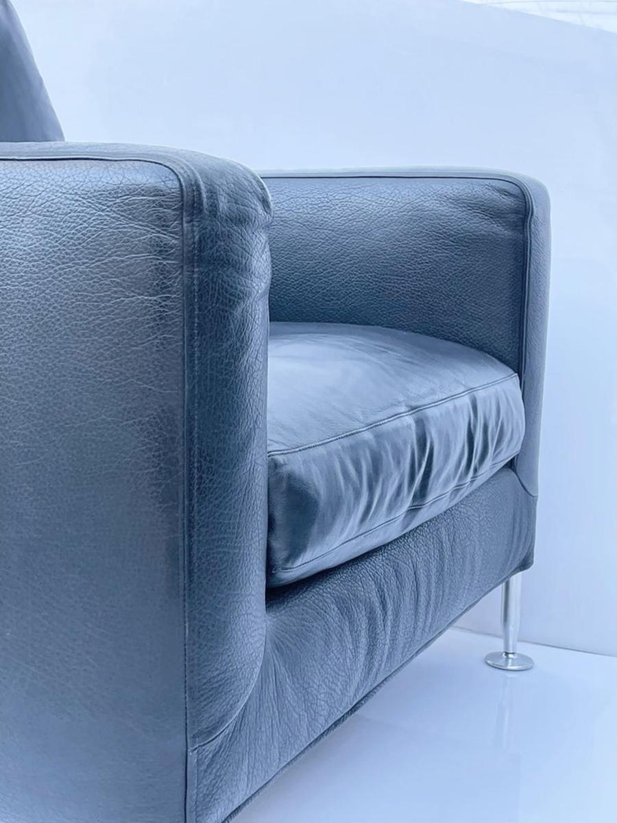 Harry Arm / Club Chair in Black Leather by Antonio Citterio for B&B Italia 2
